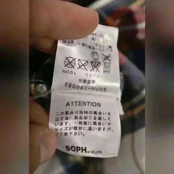 SOPHNET White Blue Red Polka Dot Tartan Cotton Button Down Shirt Med 38 Japan - Picture 9 of 9